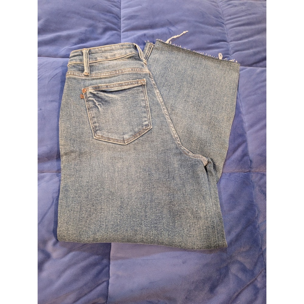 Judy Blue‎ Wide Leg Crop Jeans Womens 0/24 Blue Rigid Front Stretch Back NWT